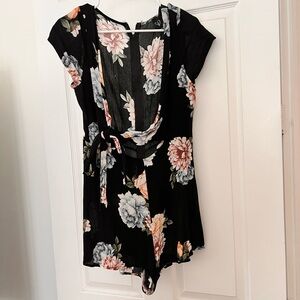 Floral Black Women's Top
